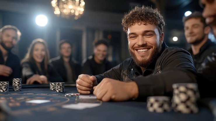 Tampilan meja Casino Hold'em langsung di pondok88 dengan dealer profesional